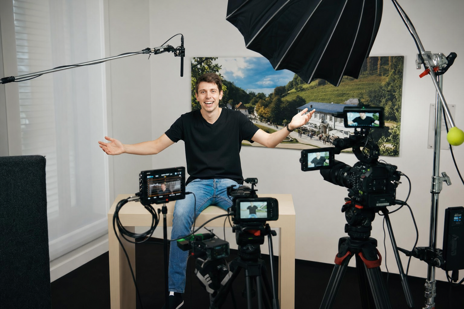 Interview-Aufnahme im Port Pictures-Studio mit Kondensatormikrofonen